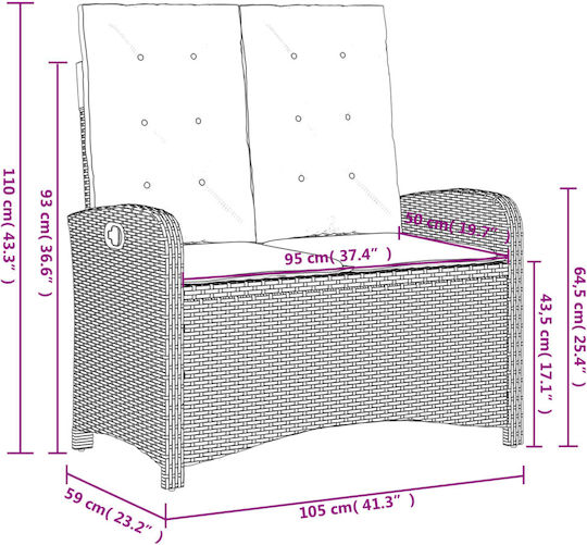 Garten- und Outdoor-Möbelsets 2 Stück Beige mit Kissen