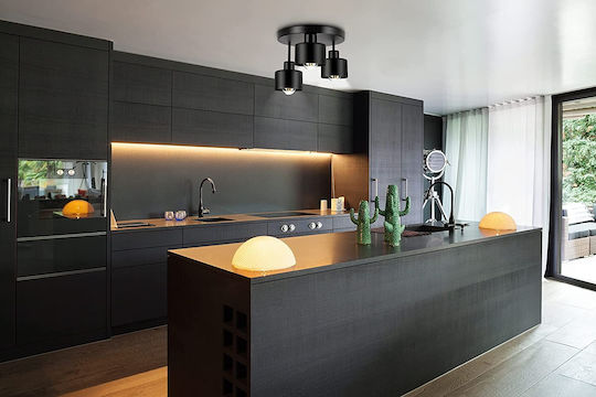 Adviti Pendant Ceiling Light Black with E27 Socket 35x35x23cm