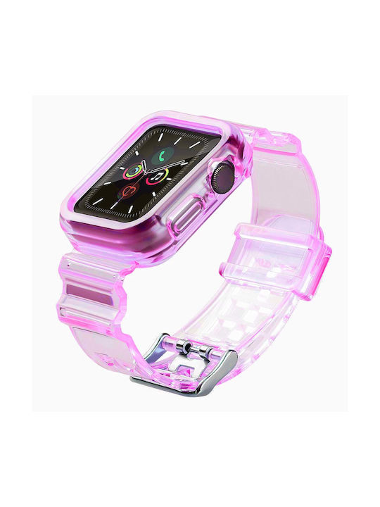 Carcasă de Silicon în culoarea Roz pentru Apple Watch 44mm Huawei Watch 4 / Watch 4 Pro