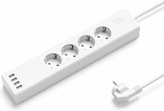 Meross Smart Πολύπριζο 4 Θέσεων με 4 USB-A και Καλώδιο 1.8m