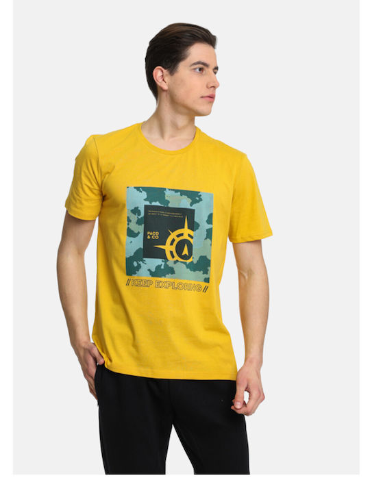 Paco & Co T-shirt Bărbătesc cu Mânecă Scurtă YELLOW 2431046