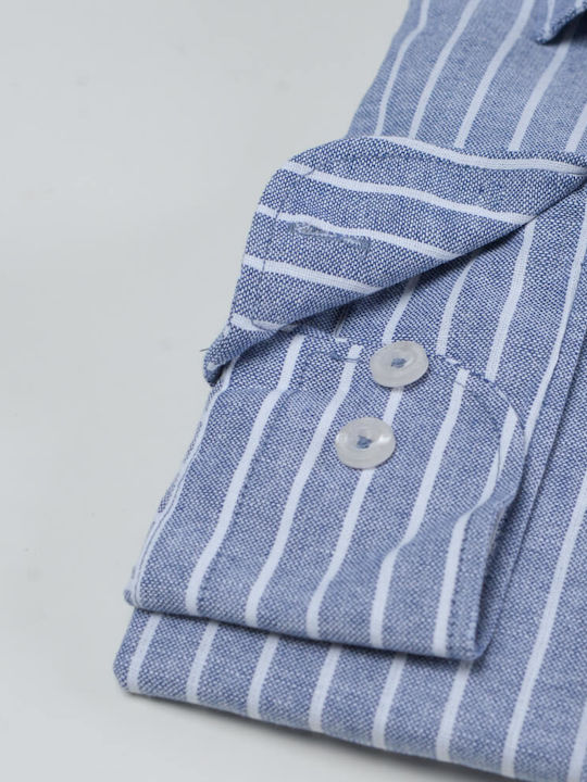 Blue Shirt with White Stripes (modern Fit)