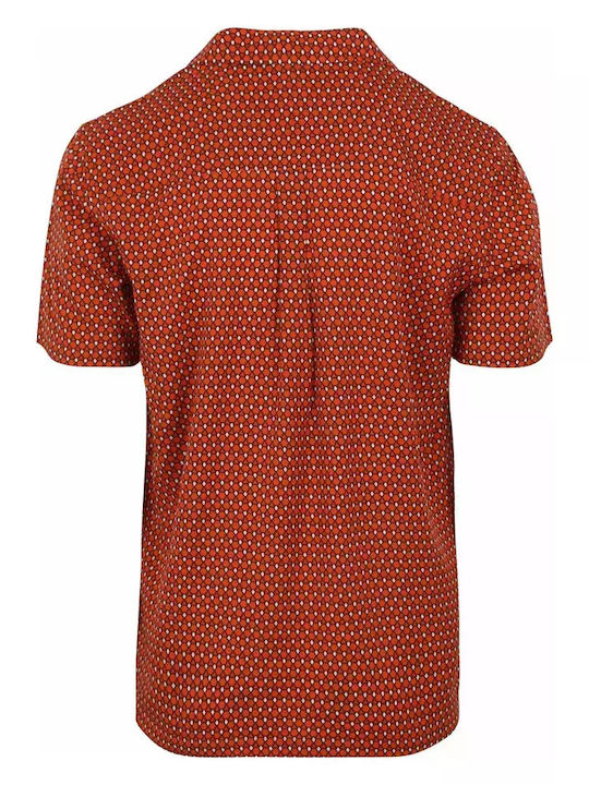 Superdry D3 Stud Short Sleeve Revere 70s Shirt M4010770a-2hl-philomena Red Print