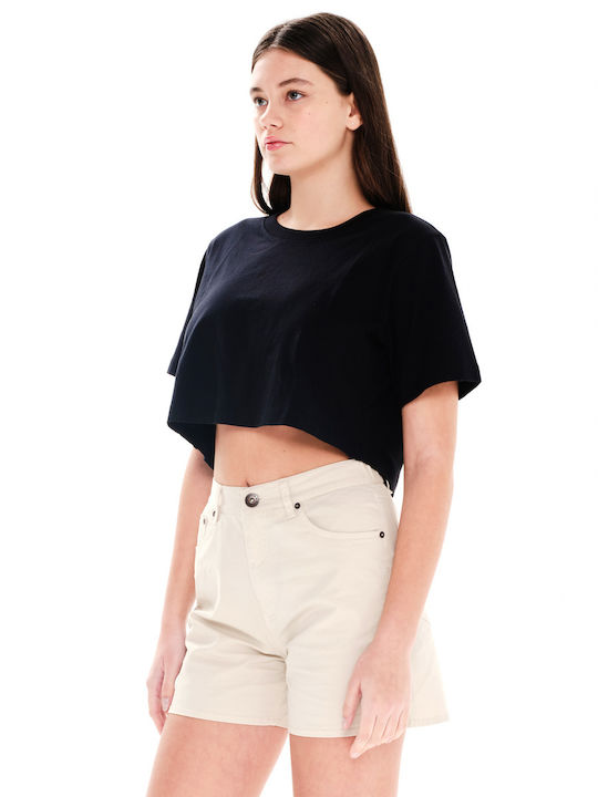 Emerson Γυναικείο Crop T-shirt Μαύρο