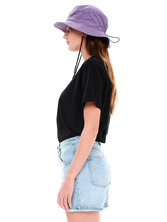 Γυναικείο Oversized Crop T-shirt Μαύρο