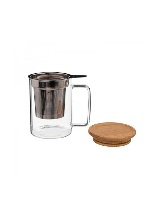 Secret de Gourmet Mug Glass with Lid Transparent 450ml