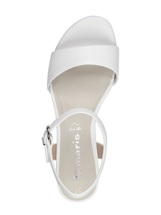 Tamaris White Women's Leather Sandals White (1-28250-42 100)