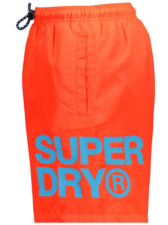 Superdry M D3 Мъжки Бански Плувни Шорти Червен