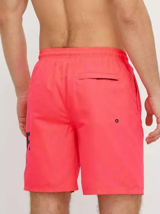 M D3 Men's Swimwear Shorts Shocking Pink with Patterns