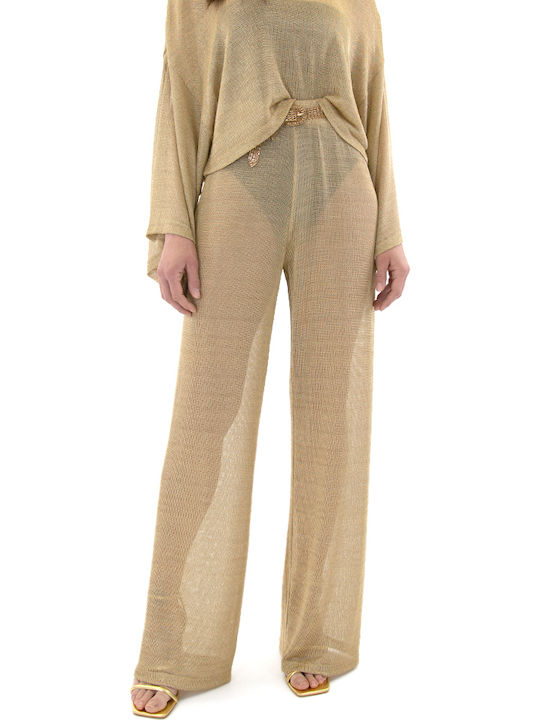 Zoya Chained High Waist Wide Leg Pants Women Zoya Gold (145-867-012-gold) Zoya Chained High Waist Wide Leg Pants Women Zoya Gold (145-867-012-gold)