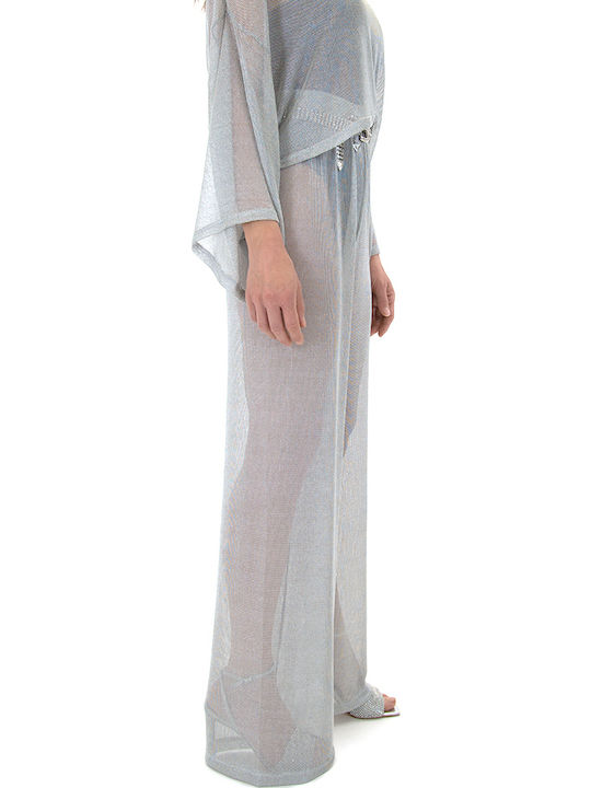 Zoya Chained High Waist Wide Leg Pants Damen Zoya Silber (145-867-012-silver)