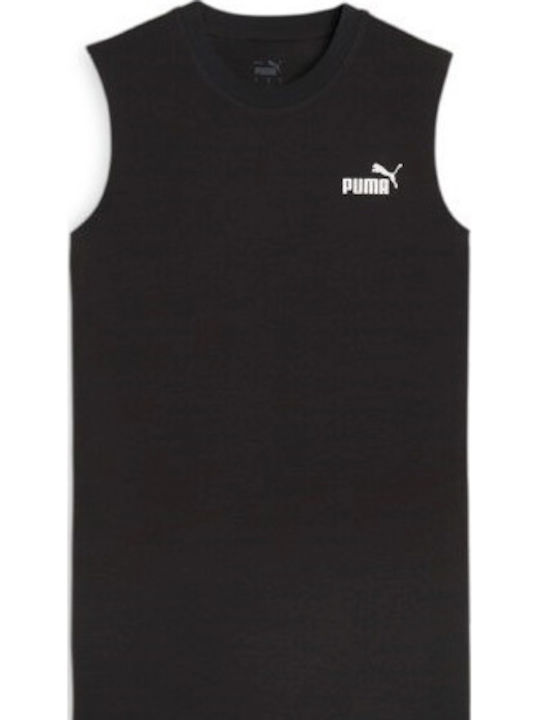 Rochie De Vară Mini Sport Fără Mâneci Neagră