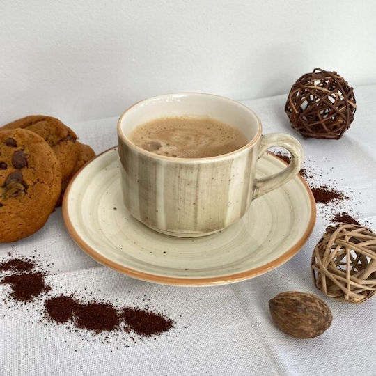 Bonna Φλιτζάνι Cappuccino από Πορσελάνη Καφέ 180ml