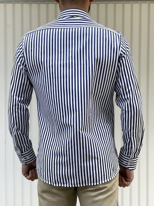 Men's White Striped Shirt Modern Fit 301512w