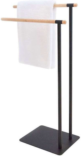 Sealskin Brix Double Floor Standing Bathroom Freestanding Towel Rack ​43x80cm Black