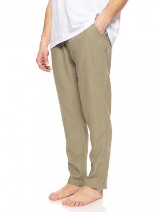 Biston Trousers Men's Linen Chino Dk Green 51-241-011