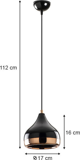 Megapap Yildo Lustră Negru cu Dulie E27 17x112cm.