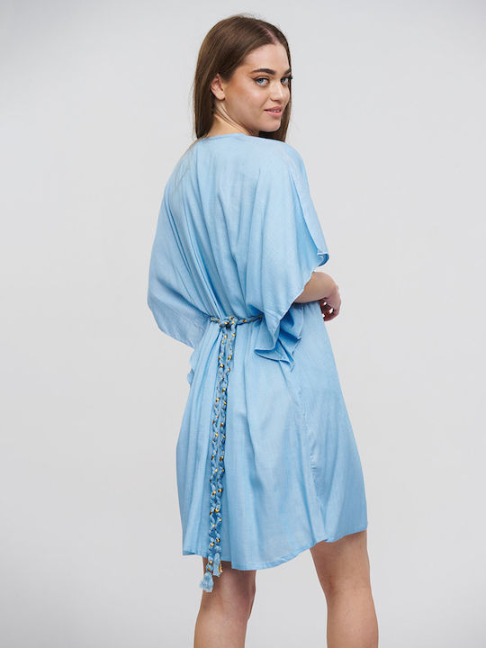 Ble Coffee/shirt Short Blue with gold cords One Size (100% Rayon)cm 5-41-348-0740