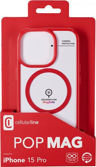 Cellular Line Back Cover Plastic / Silicone Red (iPhone 15 Pro)