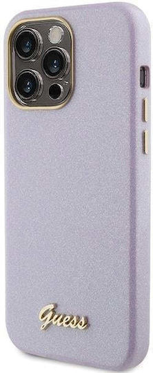 Guess Glitter Glossy Script Back Cover Πλαστικό / Σιλικόνης Μωβ (iPhone 15 Pro Max)
