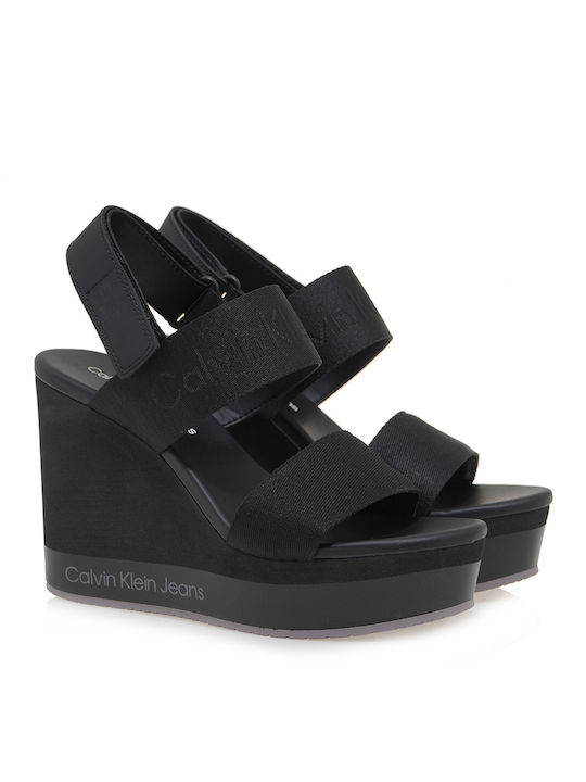 Calvin Klein Women's Synthetic Leather Platform Shoes Black