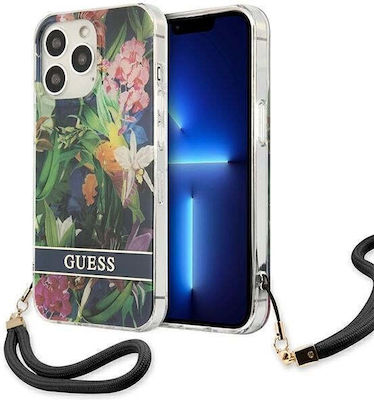 Guess Back Cover Plastic / Silicone with Strap Light Blue (iPhone 13 Pro) GUHCP13LHFLSB