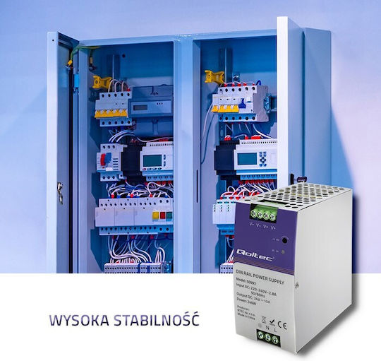 Qoltec Sursă de Alimentare pe Șină DIN cu Ieșire 24V și Putere 240W 10A