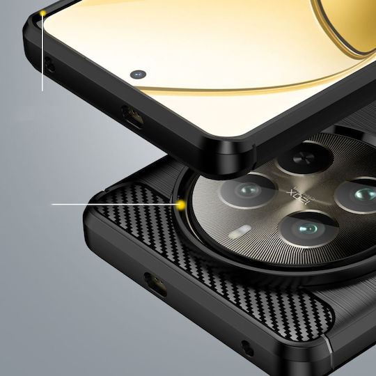 Tech-Protect Carbon Umschlag Rückseite Silikon Schwarz (Realme 12 Pro / 12 Pro+)