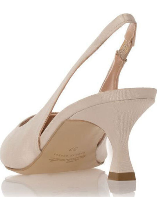 Leather Beige Heels