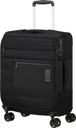 Samsonite Vaycay Spinner Cabin Travel Suitcase Black with 4 Wheels Height 55cm