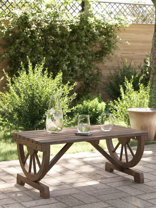 Wooden Sitting Room Table For Small Outdoor Spaces Brown 90x50x40cm