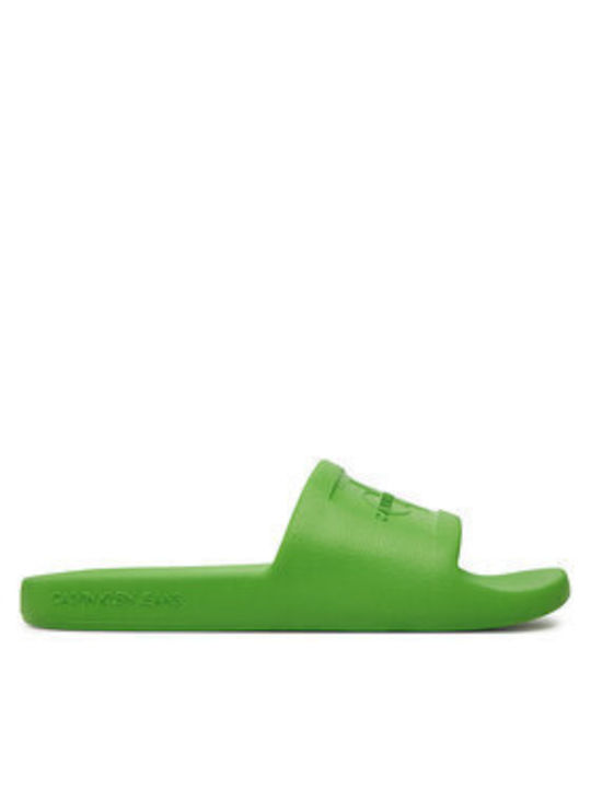 Calvin Klein Monogram Women's Slides Green