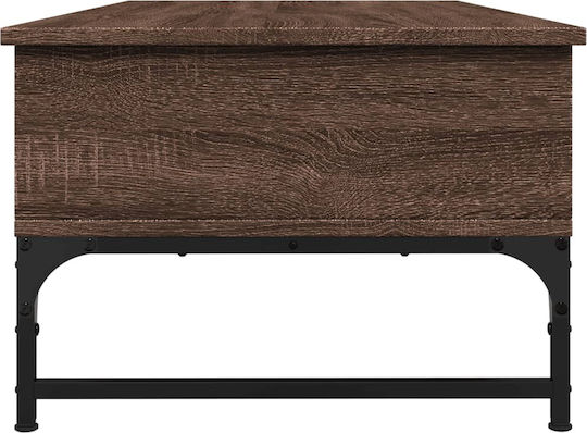vidaXL Rechteckiges Zentral Kaffeetisch Aus Holz Mit Hebemechanismus Braune M100xL50xH35cm