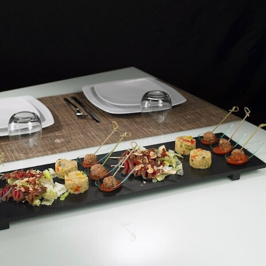 Leone Lemn Platou pentru aperitive Neagră Ø70xY2.5cm L70xl20xH2.5cm 1buc