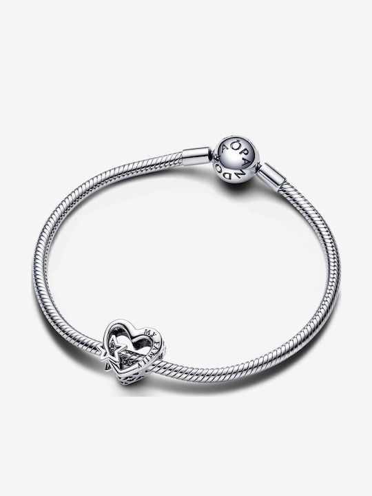 Pandora Openwork Family Heart & Star Charm Heart Made of Silver