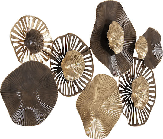 HomeMarkt Decorațiune Geometrică Pentru Perete Maro Din Metal 83x48cm
