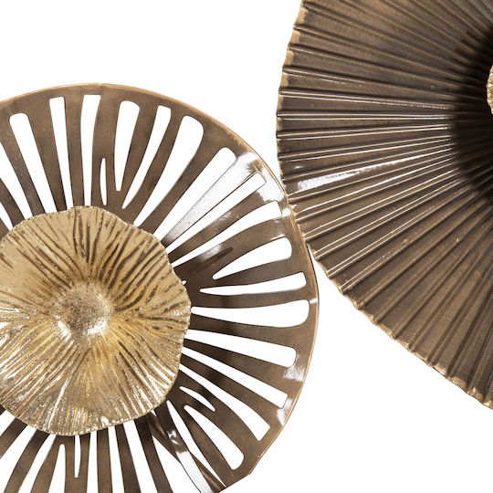 HomeMarkt Decorațiune Geometrică Pentru Perete Maro Din Metal 83x48cm