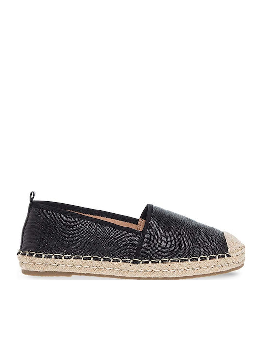 Women's Leather Espadrilles Black