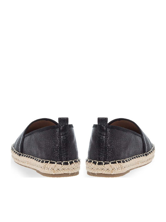 Women's Leather Espadrilles Black