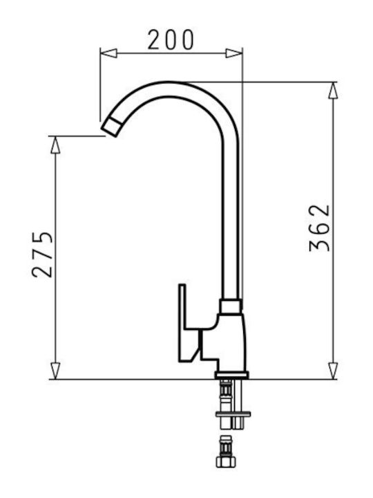 Pyramis Bello 090927601 Kitchen Faucet Counter