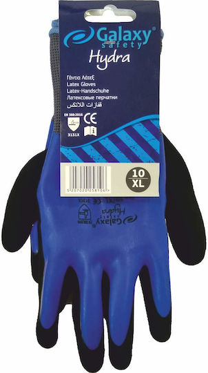 Galaxy Safety Solutions Αδιάβροχα Γάντια Εργασίας Μπλε Latex
