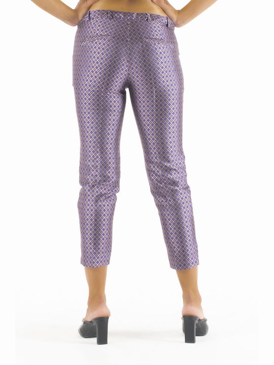 Mexx Women's Fabric Capri Trousers Purple