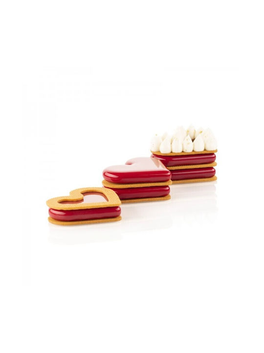 Silikomart Level Hearts 35 Backform Torte Silikon 8x6.6x1.2cm 1cm