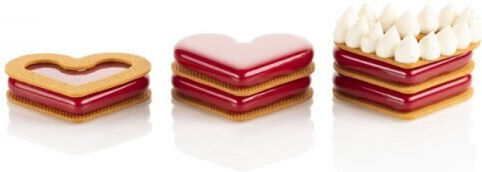 Silikomart Level Hearts 35 Formă de Patiserie pentru Chec Inima din Silicon 8x6.6x1.2buc 1buc