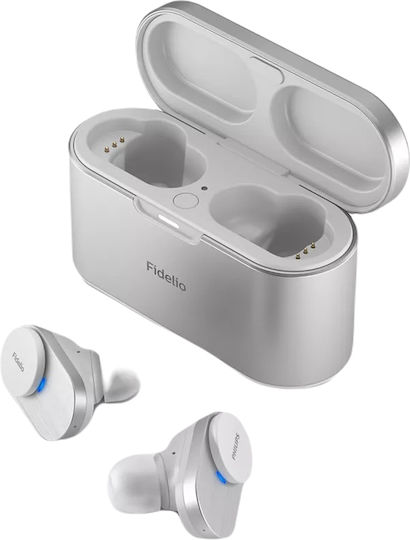 Philips Fidelio In-ear Bluetooth Handsfree Căști cu Rezistență la Transpirație și Carcasă de Încărcare Alb