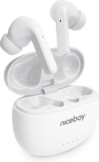 Niceboy HIVE Pins 3 ANC In ear Bluetooth хендсфри Слушалки с Кутийка за Зареждане Бял