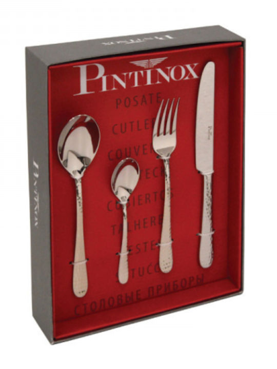 Pintinox Σετ Μαχαιροπίρουνα Ανοξείδωτα Ασημί 24τμχ