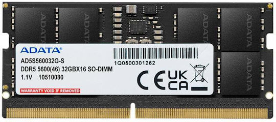 Adata DDR5 με Module 1x32GB και Ταχύτητα 5600 για Laptop