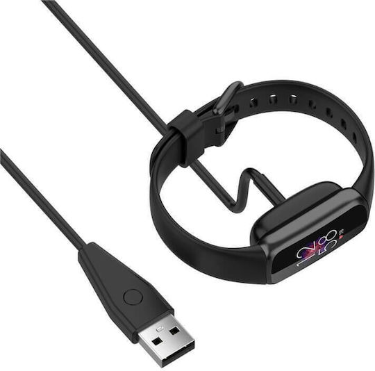 Кабел за зареждане Edman за Fitbit Charge 5 / Fitbit Luxe гривна, функция за нулиране, черен