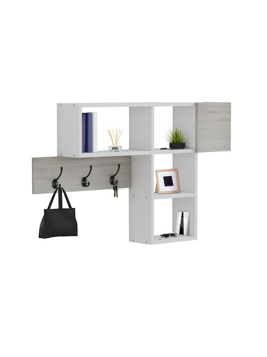 Harlan Entry Furniture with Hanger & Shoe Rack White 99.5x15x61cm